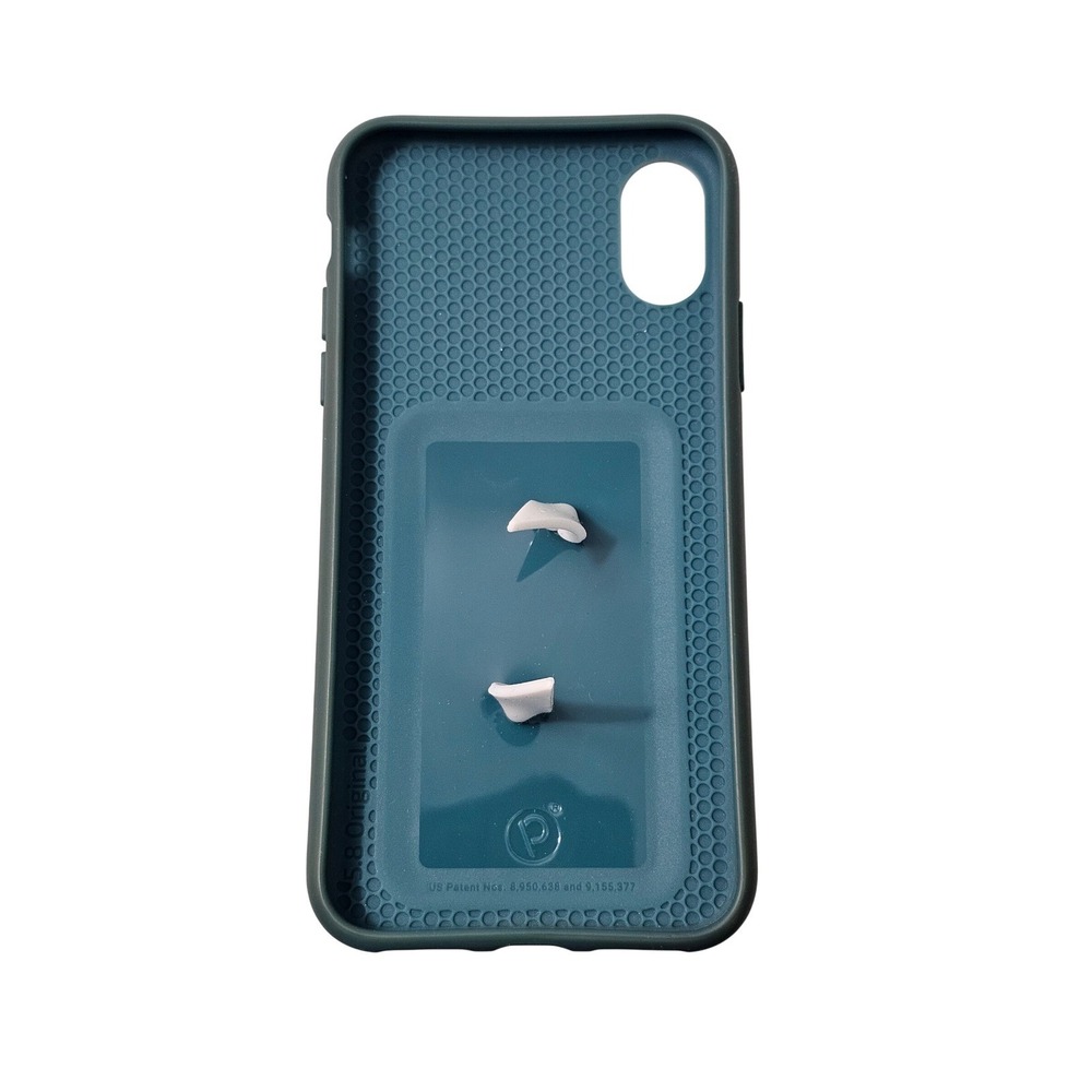 Loopy Case iPhone X XS Tropical Floral Hibiscus White Teal Finger Loop Pouch - Picture 4 of 6